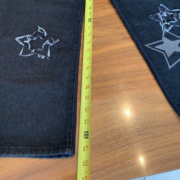 Women's jean with tags, embellished, wide leg, full rise, deep indigo - Picture 7 of 16